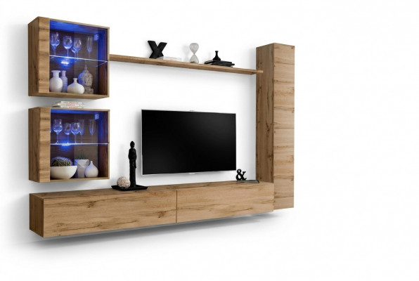 Braun Wunnwand Hänkschaf Designer TV-Ständer Ariichtung Regal Modern
