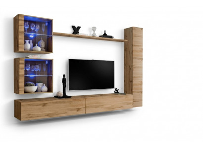 Braun Wunnwand Hänkschaf Designer TV-Ständer Ariichtung Regal Modern