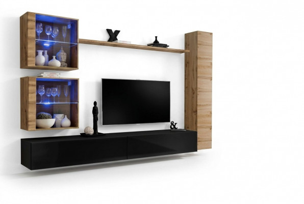 Designer Wunnzëmmer Miwwelen Mauer Schafsstéck Wunnwand Regal TV-Ständer Set 6 Stécker.