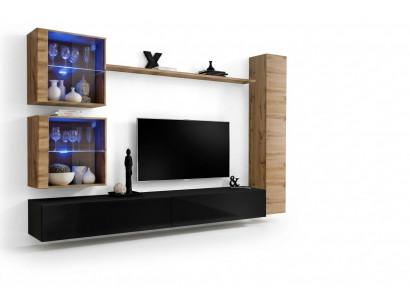 Designer Wunnzëmmer Miwwelen Mauer Schafsstéck Wunnwand Regal TV-Ständer Set 6 Stécker.