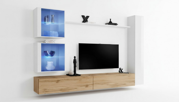 Wunnzëmmer Komplett Wunnwand Set 6 Stéck Designer Luxus Ariichtung Wandsschaf