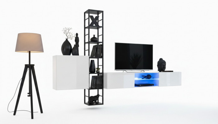 Komplett Set fir d'Stuff 3 tg Luxus Wunnwand Wandschaf TV-Stänn Design
