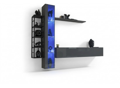 Moderne Wunnmauer Ariichtungsdesign Stil Stuff TV-Stänner Mauer Vitrin