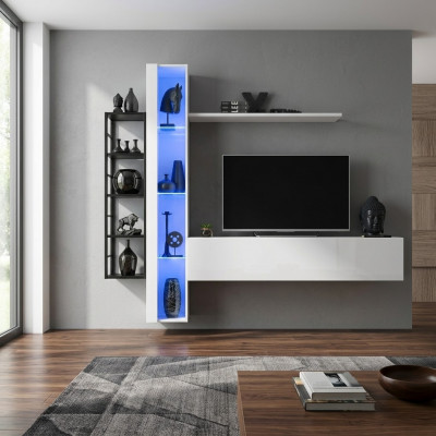 Luxus Wunnwand Designer Stil Modern Wunnzëmmer Set Wand Vitrinn Lowboard