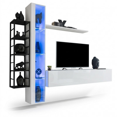 Luxus Wunnwand Designer Stil Modern Wunnzëmmer Set Wand Vitrinn Lowboard