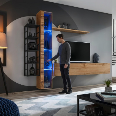 Braun Designer Wunnwand Luxus Wunnzëmmer Miwwelen Komplett Set Sideboard Miwwelen