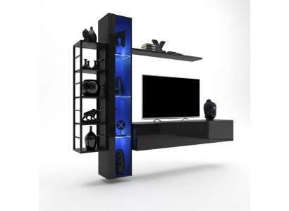 Wunnwand Schwaarz Designer TV-Stänner Wäinstuffmiwwelen Miwwelen Komplett Sideboard