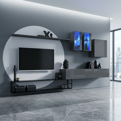 Wunnzëmmermiwwelen Komplett Set 6 Stéck Designer Wunnwand Luxus Miwwelen Sideboard