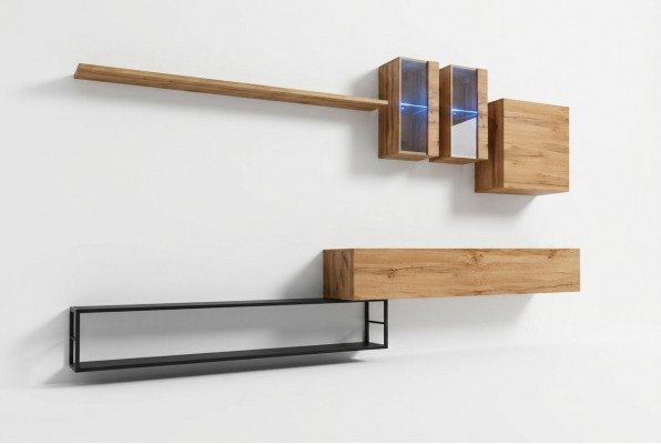 Wunnwand Braun Designer Sideboard TV-Ständer Ariichtung Luxus Komplett Nei