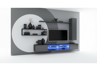 Grau Komplett Wunnwand Wunnzëimmermiwwel Luxus Wandschaf Wand Regaler Nei