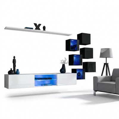 Garnitur Set Wunnwand 6x Wandsschaf Wandregaler Sideboard Holzmiwwel Nei