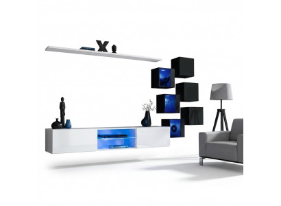 Garnitur Set Wunnwand 6x Wandsschaf Wandregaler Sideboard Holzmiwwel Nei