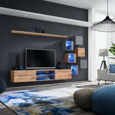 Modern Wandmiwwel Wunnwand Luxus Wand Regaler Sideboard TV-Ständer Wandschaf.