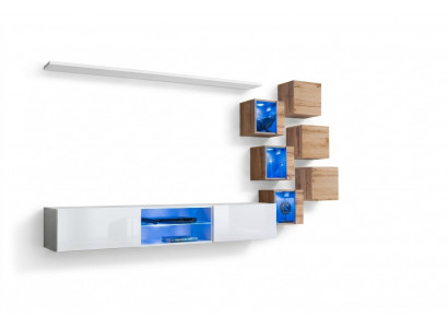 Nei Komplett Set 8er Set Wandsschaf Luxus Sideboard TV-Stänner Wand Regaler