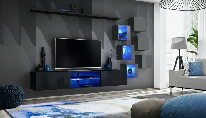 TV-Stänner Wunnwand Sideboard Luxus Garnitur Modern Designer Regal Komplett