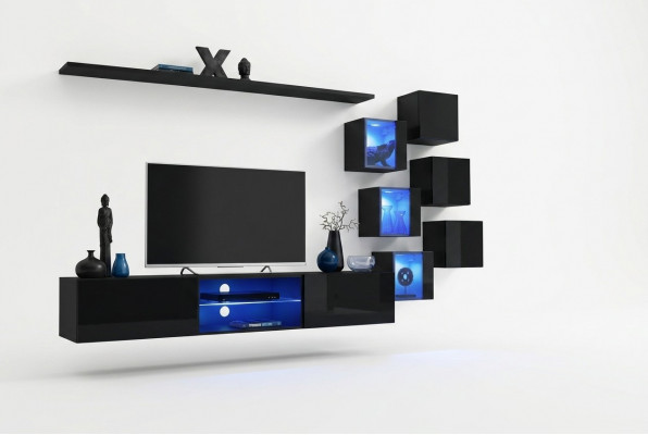TV-Stänner Wunnwand Sideboard Luxus Garnitur Modern Designer Regal Komplett