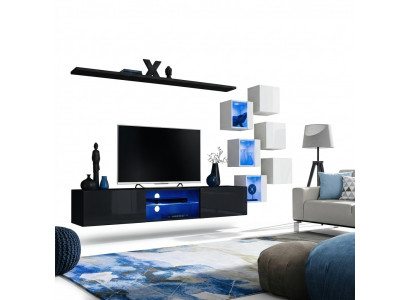 Modern komplett Wandschaf Wandregaler Luxus Designer Set Wunnzëimmermiwwelen