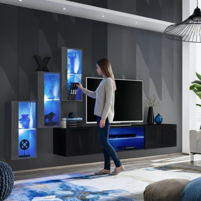Wunnwand Wunnzëmmermiwwelen Holz Mauereschaf Sideboard TV-Stänner Luxus Garnitur