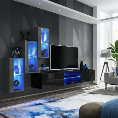 Wunnwand Wunnzëmmermiwwelen Holz Mauereschaf Sideboard TV-Stänner Luxus Garnitur