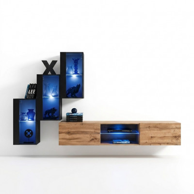 Wunnzëmmermiwwelen Luxus Wunnwand Komplett Designer Ariichtung Holzmiwwelen