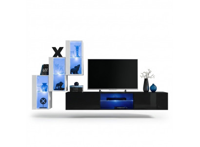 Wohnwand Luxus Miwwelen Komplett Set Designer Modern Ariichtung 3x Mauer-Schaféier