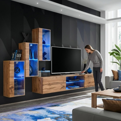 Modern Miwwelen Wunnwand Designer Set 4tlg Wand Regalen Ariichtung Nei