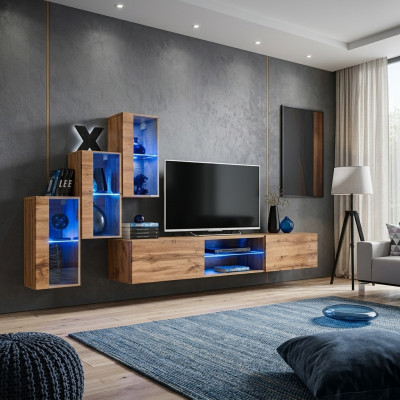 Modern Miwwelen Wunnwand Designer Set 4tlg Wand Regalen Ariichtung Nei