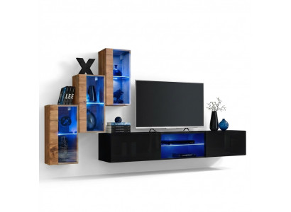 Wunnzëmmemiwwele Neu Wohnwand 210 cm 3x Wandschaf Afriichtung Luxus Wand Régaler.