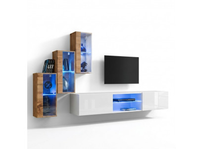 3x Mauer Schaf Wohnzimmermiwwelen Wunnwand 210 cm Ariichtung Luxus TV-Stänner
