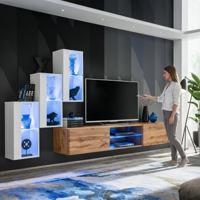 Wunnzëmmer Nei Wunnwand Ariichtung Modern Modern TV-Ständer Mauer-Schaf