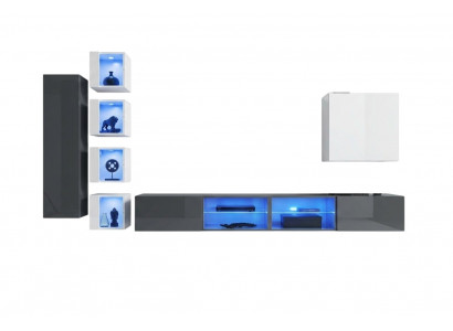 Wunnwand Gro Wand Regaler Schaf Sallmöbelen Ariichtung Luxus Set 7 Stéck.