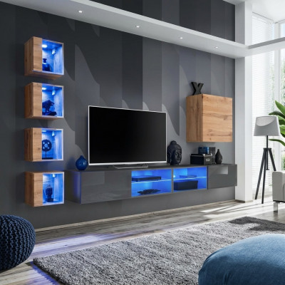 Wunnzëmmer Wunnwand Gro Modern Miwwelen TV-Ständer Wandschaf Réckelen