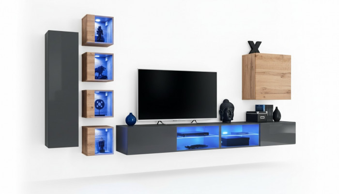 Wunnzëmmer Wunnwand Gro Modern Miwwelen TV-Ständer Wandschaf Réckelen