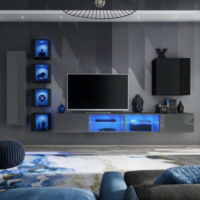 Einrichtung Modern Miwwelen Wunnzëmmer Komplett Wunnwand Holzmiwwelen TV-Stänner