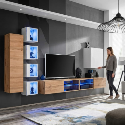 Designer Modern Miwwelen Wand Regaler TV-Ständer Mauerenschaf Hänkschaf Holzmöbelen