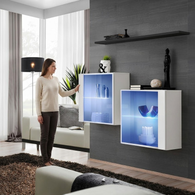 Modern Designer Garnitur Livingzëmmer-Wunnwand Holzmöbel Set Komplett Nei Miwwelen