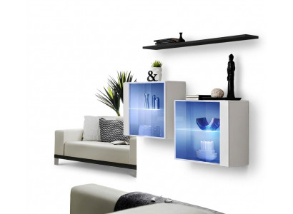 Modern Designer Garnitur Livingzëmmer-Wunnwand Holzmöbel Set Komplett Nei Miwwelen