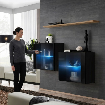Designer Miwwelen Schwaarz Luxus Wandlach Wunnzëmmermiwwelen Wand Regal