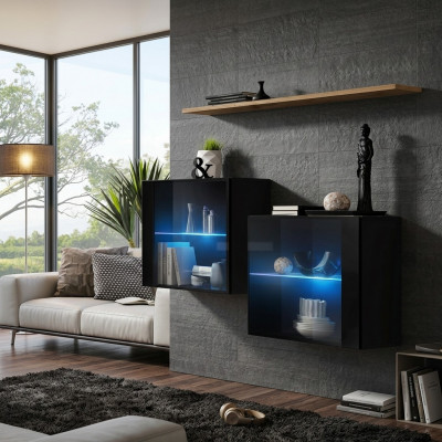 Designer Miwwelen Schwaarz Luxus Wandlach Wunnzëmmermiwwelen Wand Regal