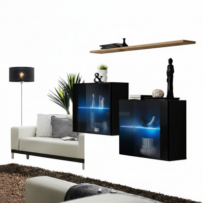 Designer Miwwelen Schwaarz Luxus Wandlach Wunnzëmmermiwwelen Wand Regal