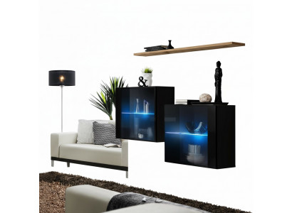 Designer Miwwelen Schwaarz Luxus Wandlach Wunnzëmmermiwwelen Wand Regal