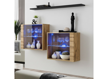 Modern Miwwelen Luxus Wunnwand 130 cm Wunnzëmmer Ariichtung Komplett Set 3tlg.