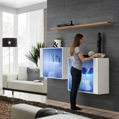 Luxus Wunnwand Miwwelen Ariichtung Set Holz Miwwel Modern Wunnzëmmermiwwelen
