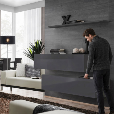 Modern Wandmiwwel Ariichtung Luxus Designer Komplett Set 3-tlg. Wunnzëmmermiwwelen