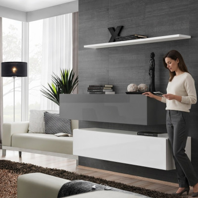 2x Schieferschaf Set Luxus Design Ariichtung Mauerregal Holzmëbler Wunnzëmmer
