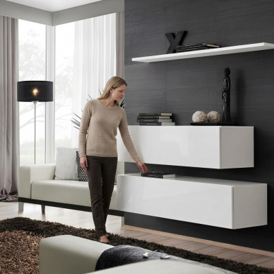 Garnitur Wäiss Set 3tlg Komplett Wandgeschir Spillschrank Wand Regal Modernen Design