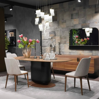 Iesszëmmer Komplett Set Iessdësch Stull Iesszëmmer Set Iess Grupp Holz Dësch 5 Deeler