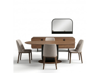 Iesszëmmer Komplett Set Iessdësch Stull Iesszëmmer Set Iess Grupp Holz Dësch 5 Deeler
