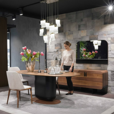 Iesszëmmer Set 6tlg Iessdësch Still Iess Grupp Sideboard Anrichte Miwwelen