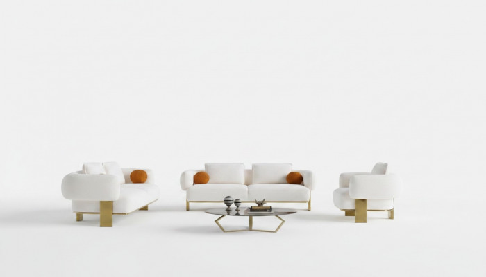 Sofagarnitur Wunnzëmmer Komplett Sofas Set Design Modern Luxus Fotell Nei